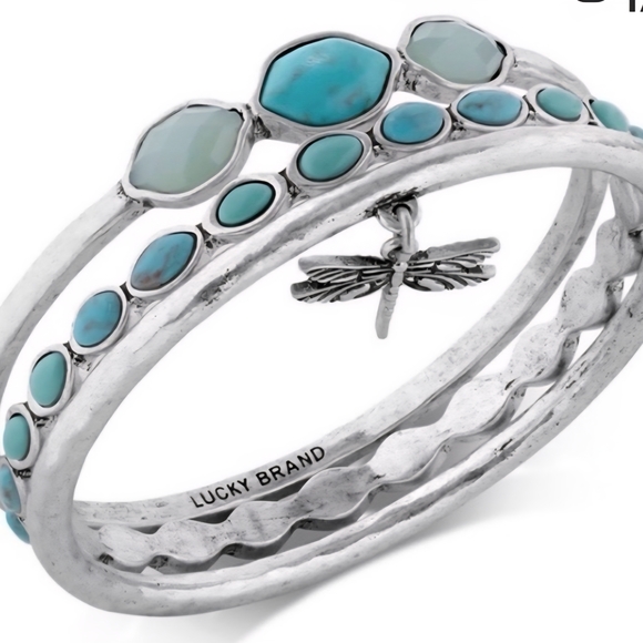 Lucky Brand Jewelry - Lucky Brand Silver Bracelet with Turquoise Accents